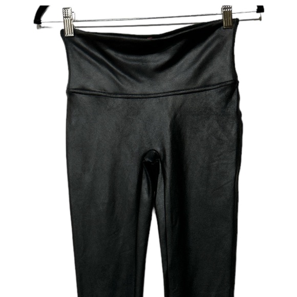 SPANX Black Faux Leather Leggings Sz Medium NEW - Picture 4 of 13